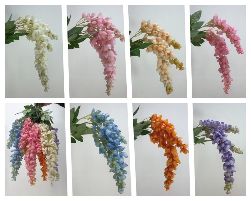 OULI® Artificial Wisteria Aubergin - vysoce kvalitní umělá dekorace Wisteria